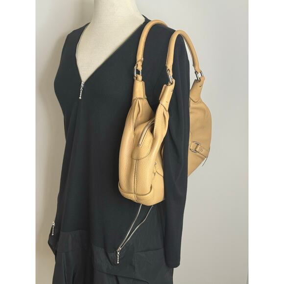 Cole Haan Beige Tan Pebble Leather Purse Bag Handbag - Picture 6 of 17